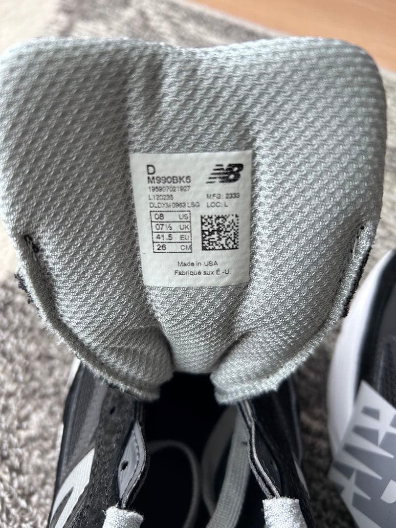 New Balance 990V6 ブラック