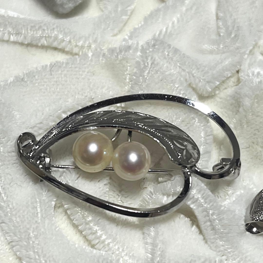 あこや真珠　ブローチ　3点セット　アコヤ真珠　本真珠　淡水パール