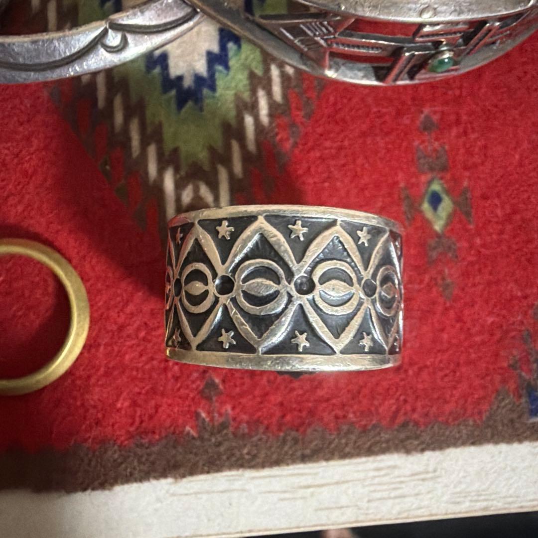 ボーリーブス　インディアンジュエリー　スタンプワーク　ナバホ　リング