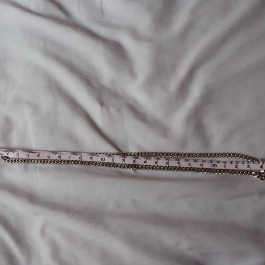 シルバー925 6面 ダブルネックレス 長さ約50cm 幅4mm