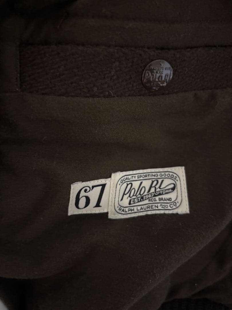 ポロ ラルフローレン ウールブレンド ツイル レターマン ジャケット