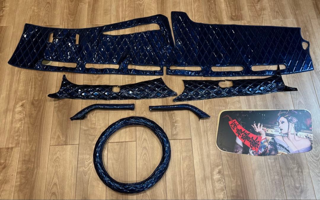 ふそう17スーパーグレート 内装パーツ5点セット ネイビー 花魁付き