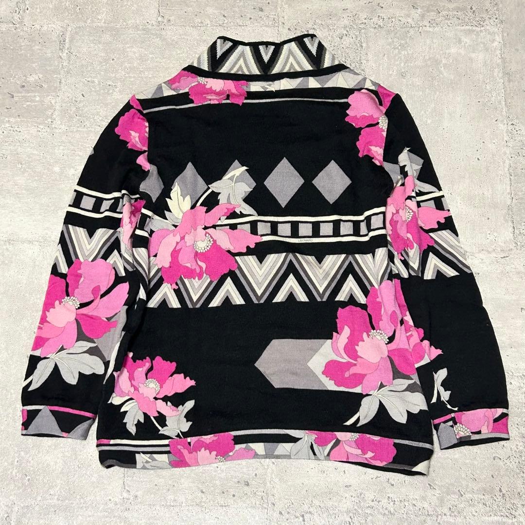 LEONARD SPORTS カットソー【38】花柄 vネック ウール 日本製