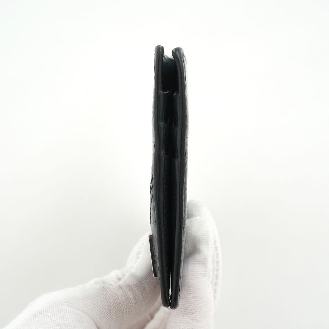 極美品　PRADA プラダ　マネークリップ　三角プレート　トライアングル　シボ革