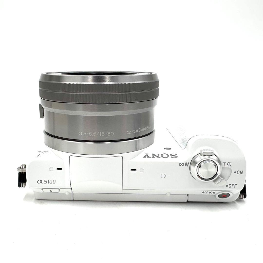 美品 Sony ソニー α5100 ダブルズームキット ホワイト ミラーレス一眼