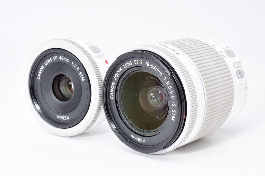 新品級✨️キヤノン EOS KissX7 ホワイト✨️単焦点 ダブルレンズ 軽量