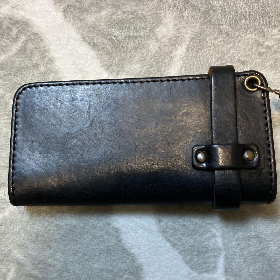 【希少】KADOYA 長財布 バイカーズウォレット チェーン レザー ブラック