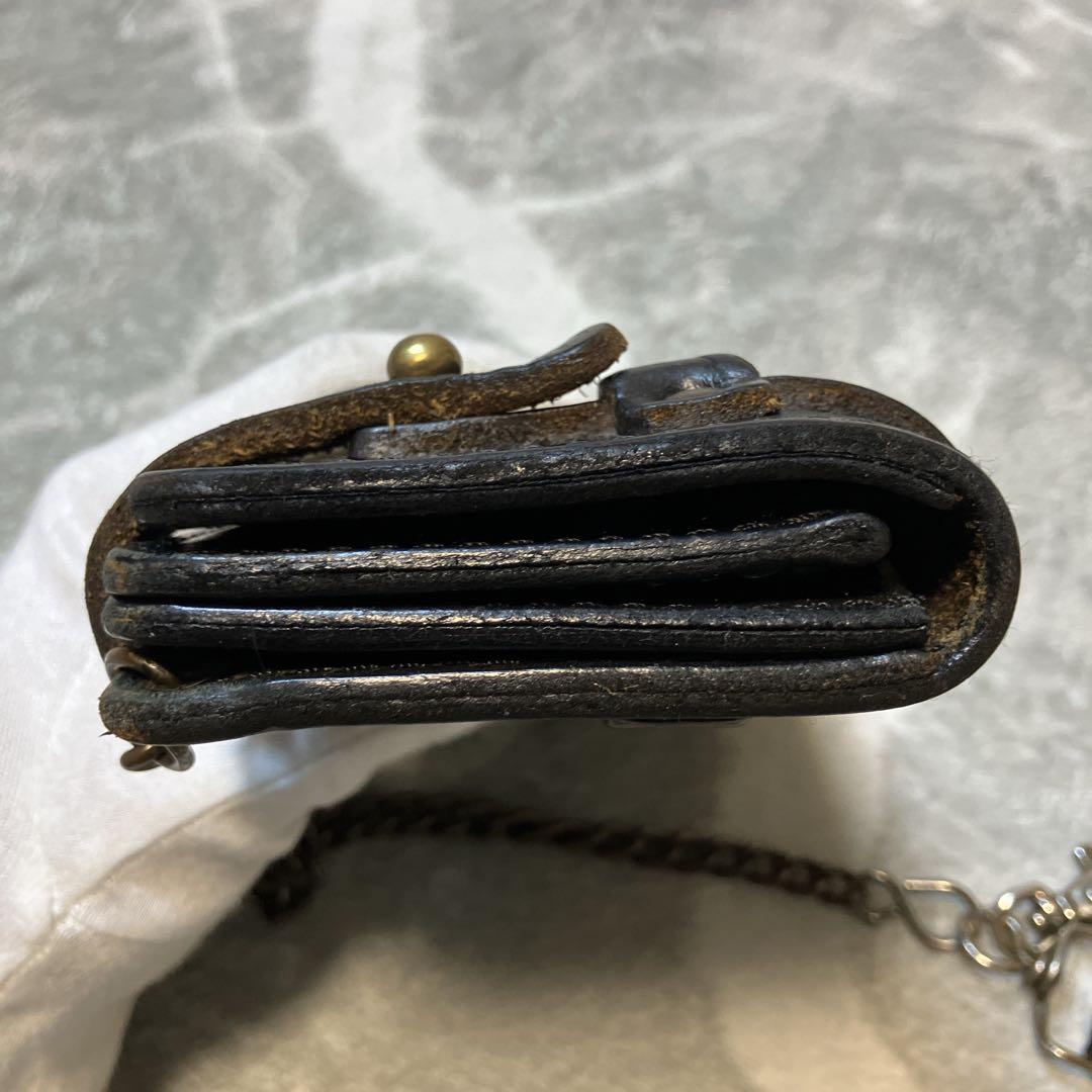 【希少】KADOYA 長財布 バイカーズウォレット チェーン レザー ブラック