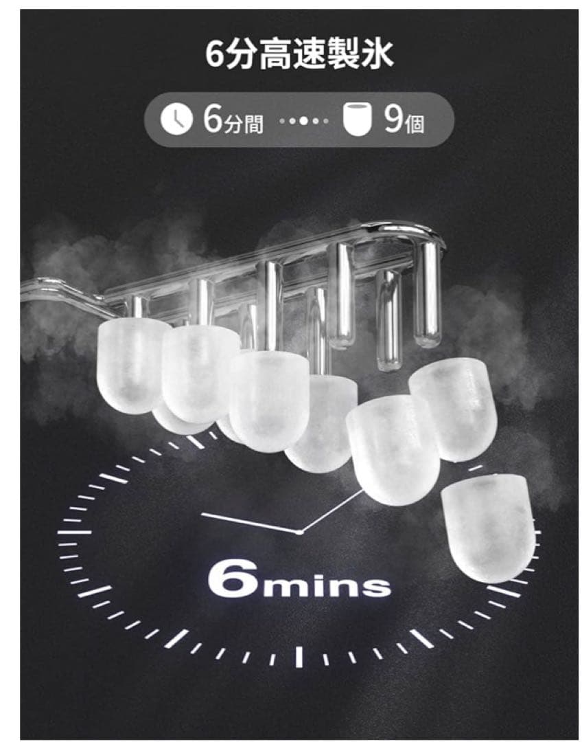 製氷機 家庭用 【高速製氷 自動洗浄機能 】 ハンドル付き氷バスケット