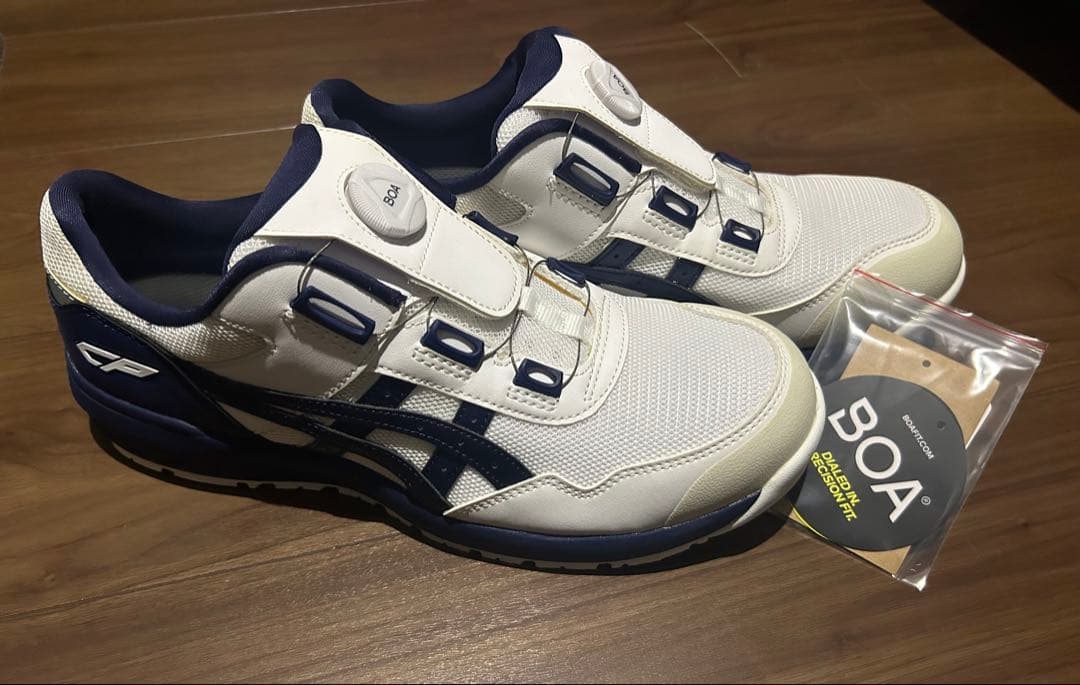 asics BOA 安全靴 ホワイト/ネイビー