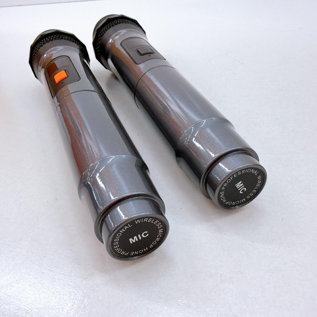 【美品】K9-M ワイヤレスカラオケセット マイク2本付き ポータブルスピーカー