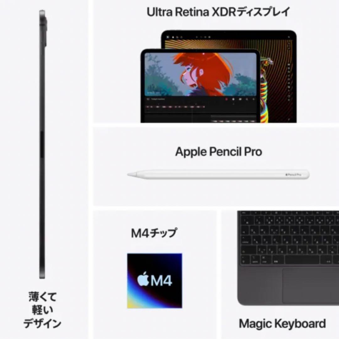 【SIMフリー】13インチiPad Pro（M4）Apple M4 10コアCP