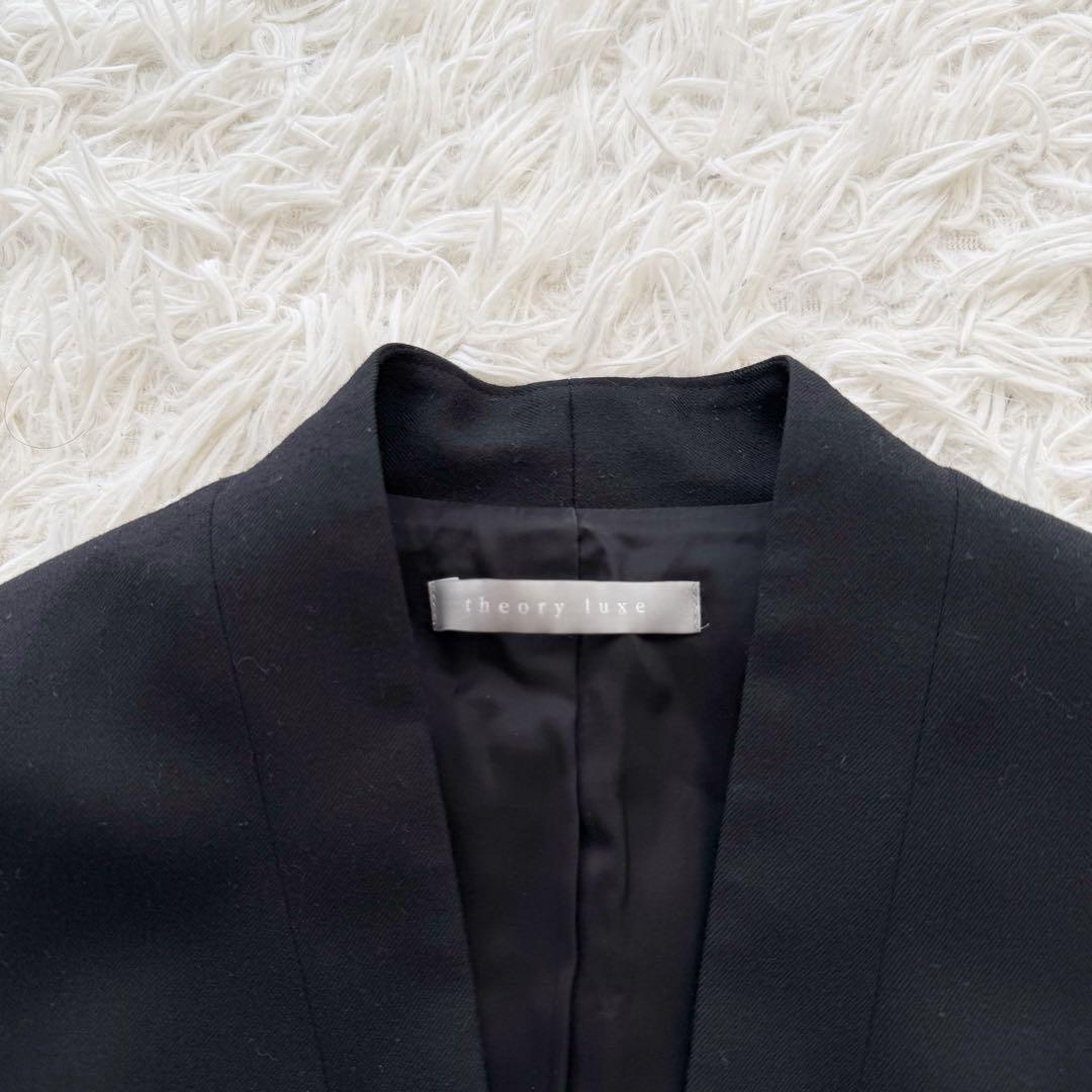theory luxe セットアップ パンツスーツ ノーカラー ブラック 38