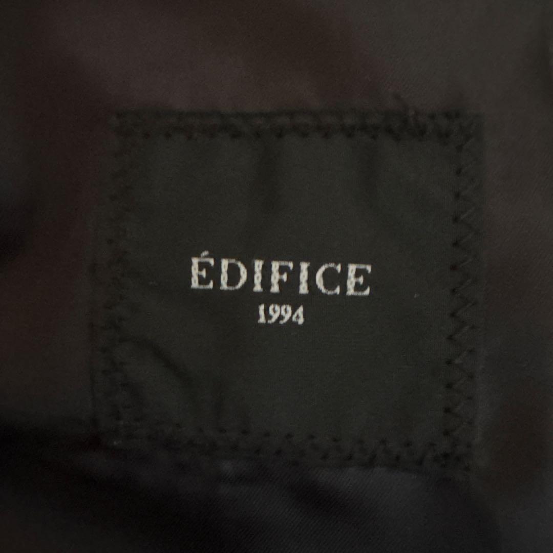 【美品】ÉDIFICEラムレザーフレンチ　　　アンティーク ライダースジャケット