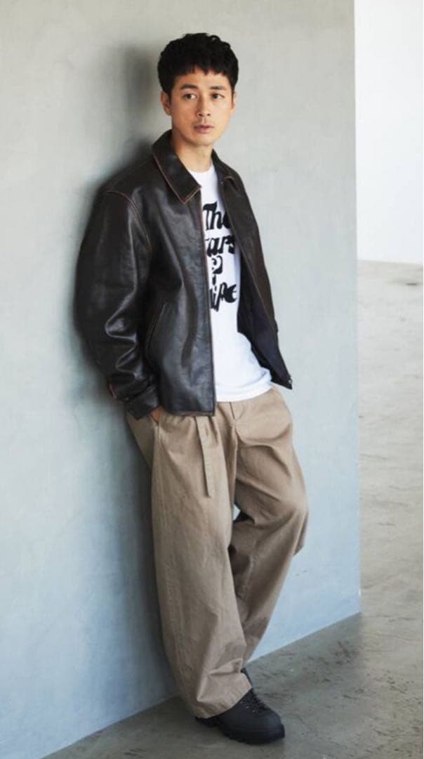 【美品】ÉDIFICEラムレザーフレンチ　　　アンティーク ライダースジャケット