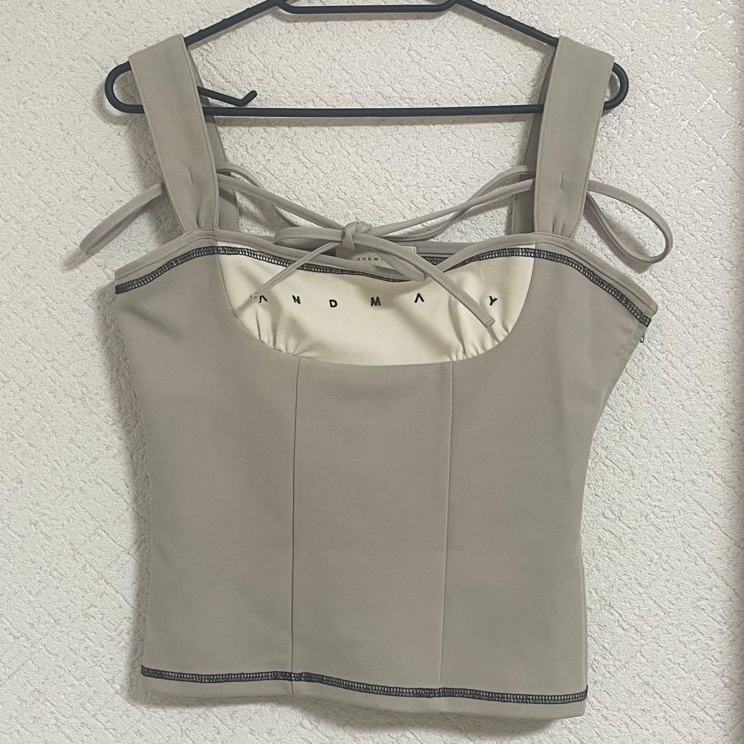 andmary Luca stitch tops ベージュ