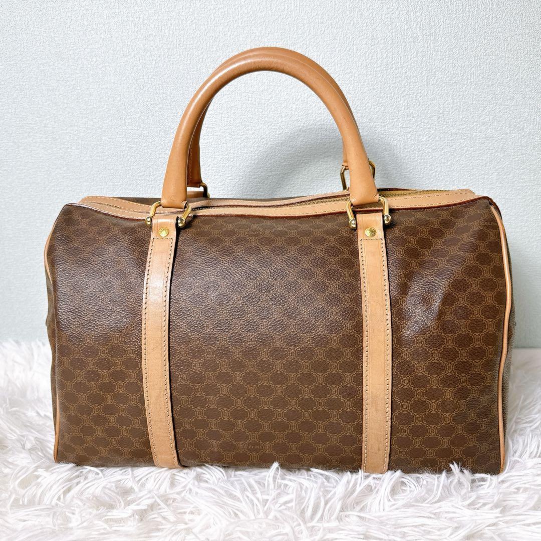 美品 セリーヌ ボストンバッグ 2way ショルダーバッグ トリオンフ マカダム