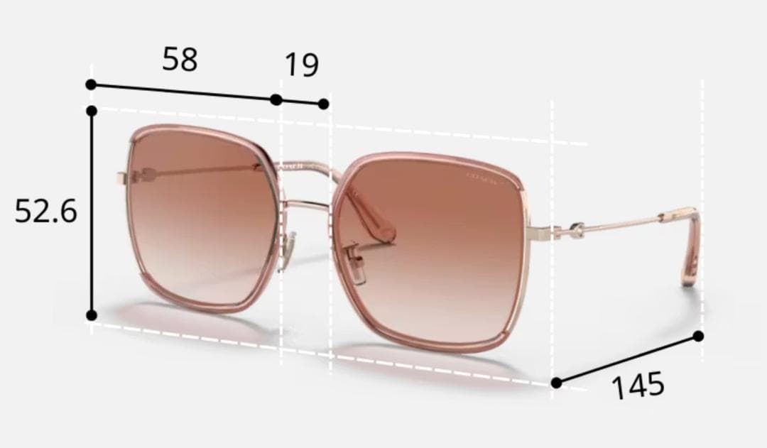 新品未使用 コーチ COACH ブラウン スクエアサングラス メガネケース 付き