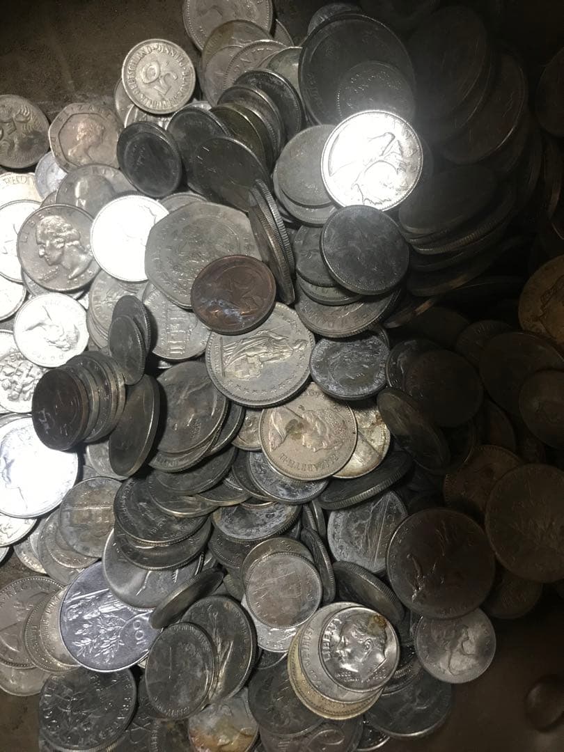 旧貨幣・銀貨 セット 数百枚　外国　セット大量2キロ以上古銭銀貨アメリカ