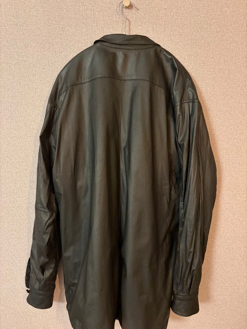 COMOLI ディアスキンレザーシャツ ブラックsize２