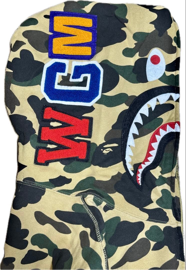 APE 1stカモシャークパーカー　L APE