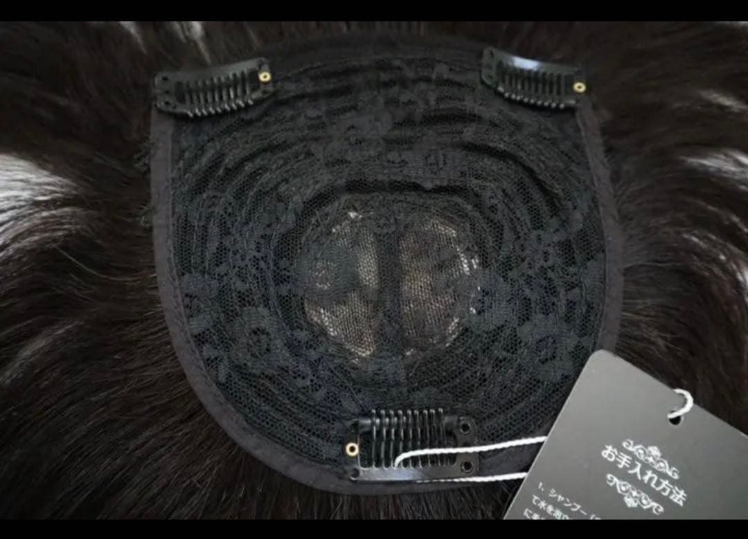 人毛100%☆ヘアピース 部分ウィッグ　かつら 白髪隠しPV35