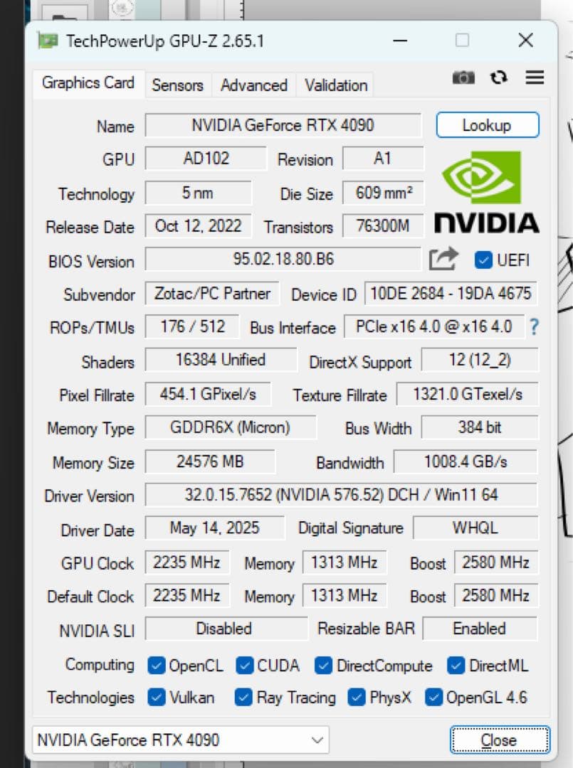 グラフィックボード・グラボ・ビデオカード ZOTAC GeForce RTX 4090 amp airo