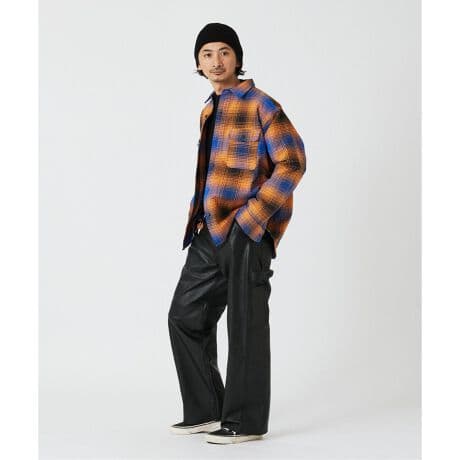Prentiss プレンティス 別注 ヘビー ネルチェックシャツ オレンジ