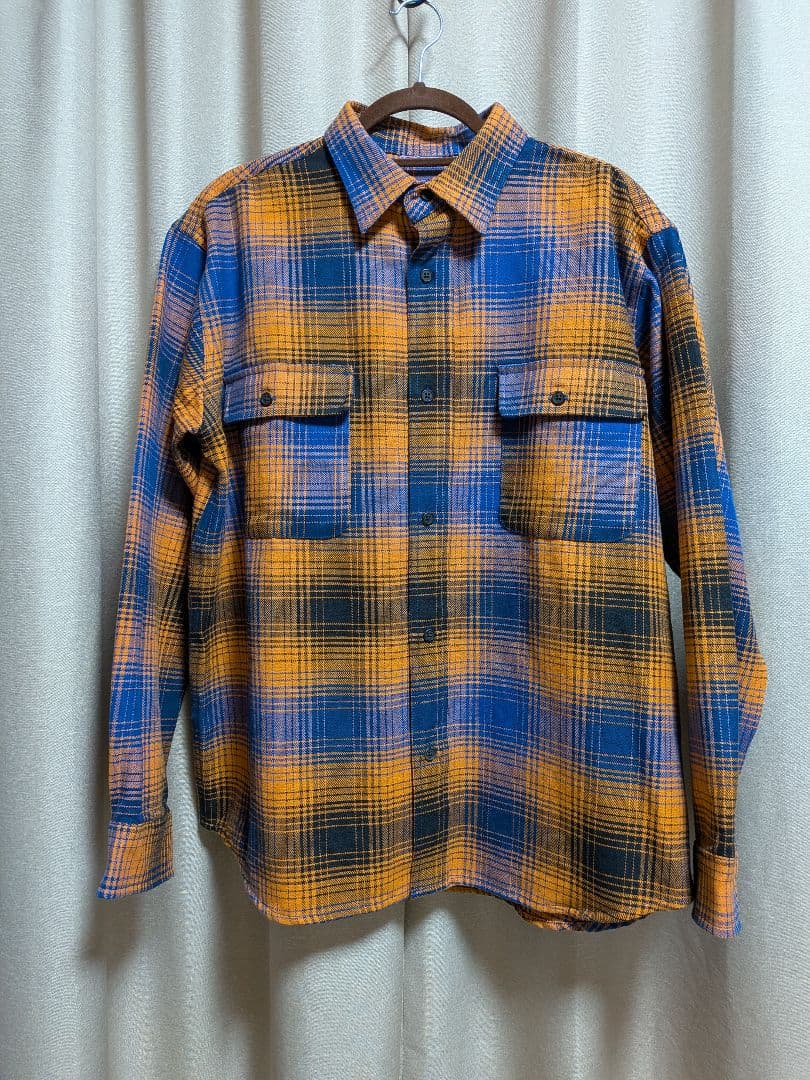 Prentiss プレンティス 別注 ヘビー ネルチェックシャツ オレンジ