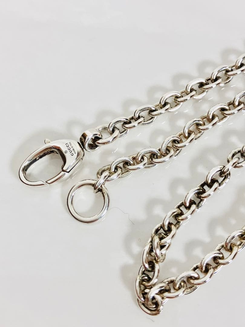 【超美品】GUCCIオーバル チェーン ネックレス 男女兼用 シルバー925