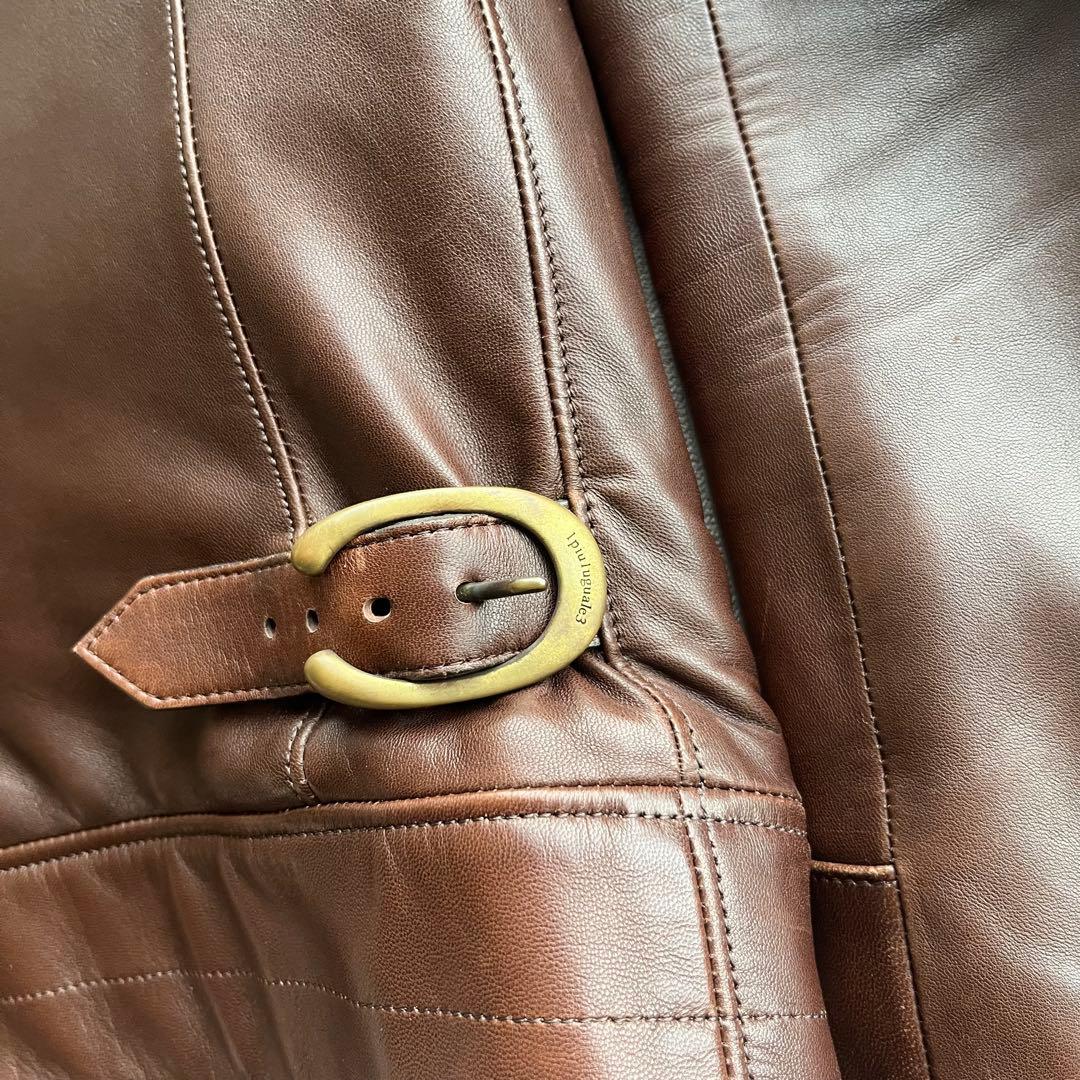 1piu1uguale3 MRB173 レザーライダース ブラウン