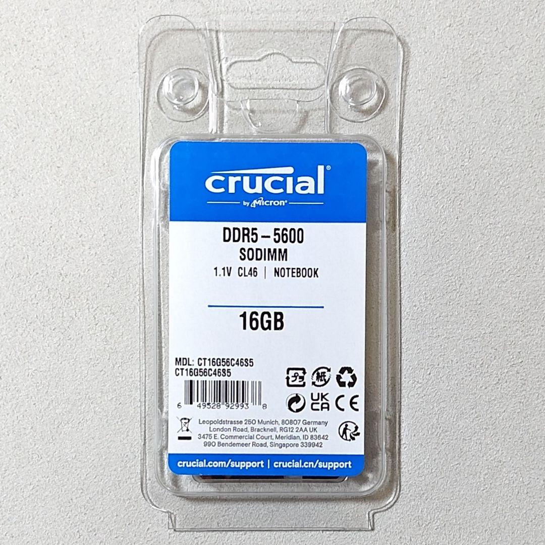 新品☆Crucial DDR5-5600 16GB SODIMM ノートPC用