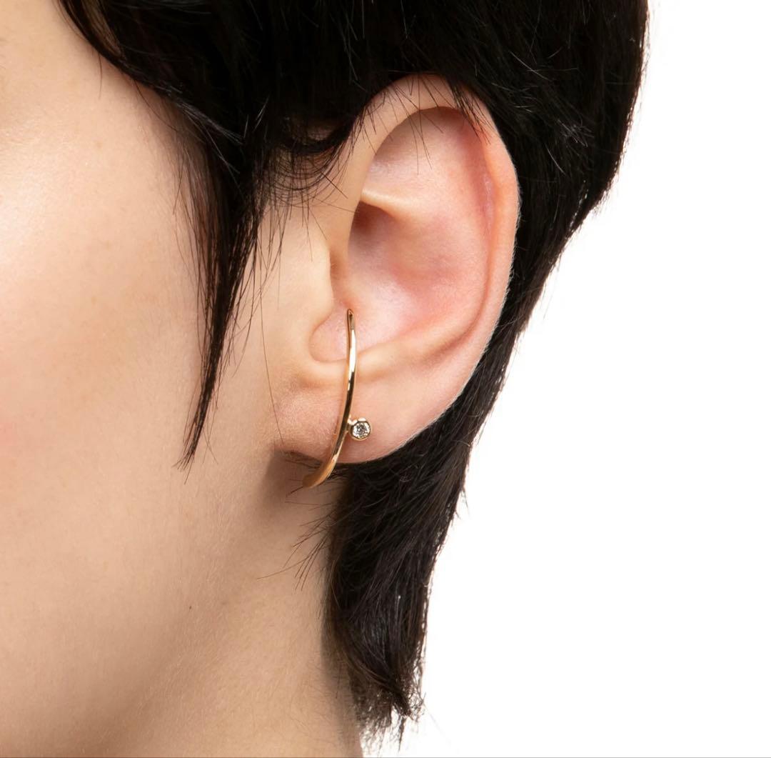 【美品】Hirotaka ヒロタカBOWダイヤモンドピアス　K10