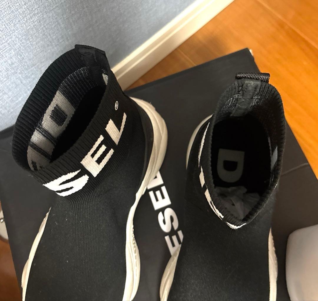 DIESEL Kids&Juniorロゴプリントハイカットソックススニーカー