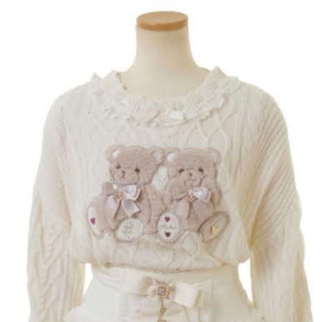 LIZ LISA Twin Bearsニットトップス クマ 白