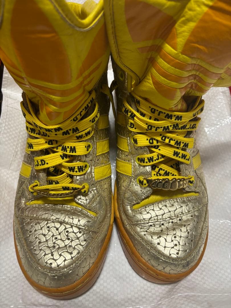 アディダス ジェレミー・スコット スニーカー 28cm イエロー ビッグタン