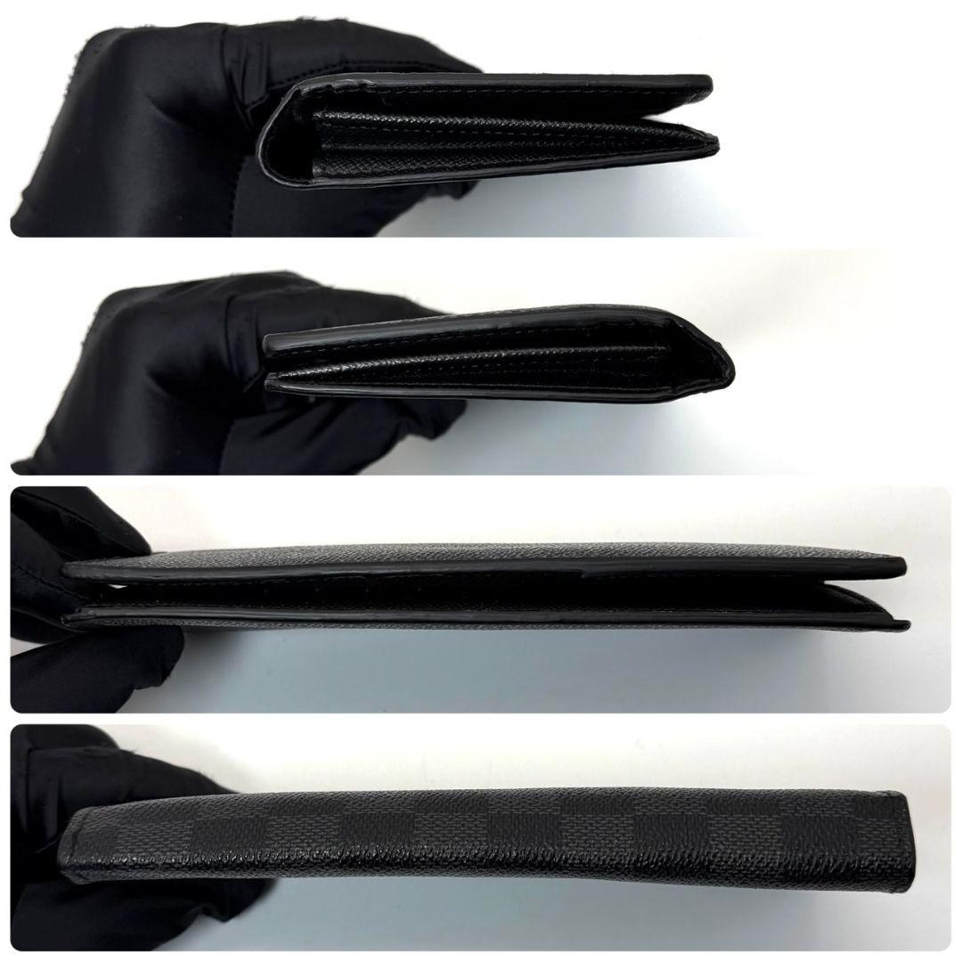 良品 ルイヴィトン ダミエ グラフィット ポルトフォイユ ブラザ 長財布 黒