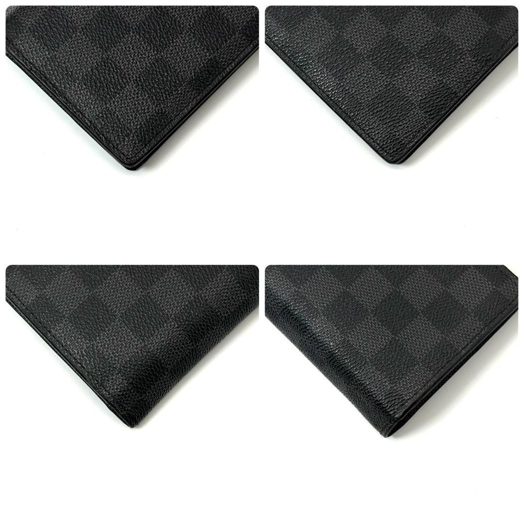 良品 ルイヴィトン ダミエ グラフィット ポルトフォイユ ブラザ 長財布 黒