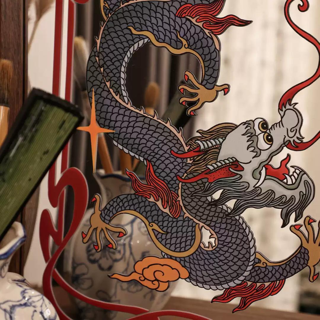 ★チャイナドラゴンパブミラー　アメリカン