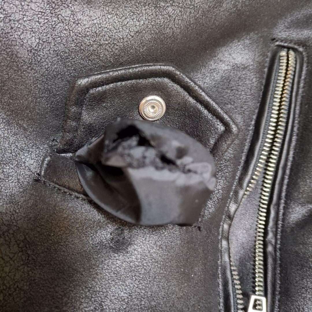 【極美品】ZARA ザラ フェイクムートン ライダースジャケット XL 黒 ボア