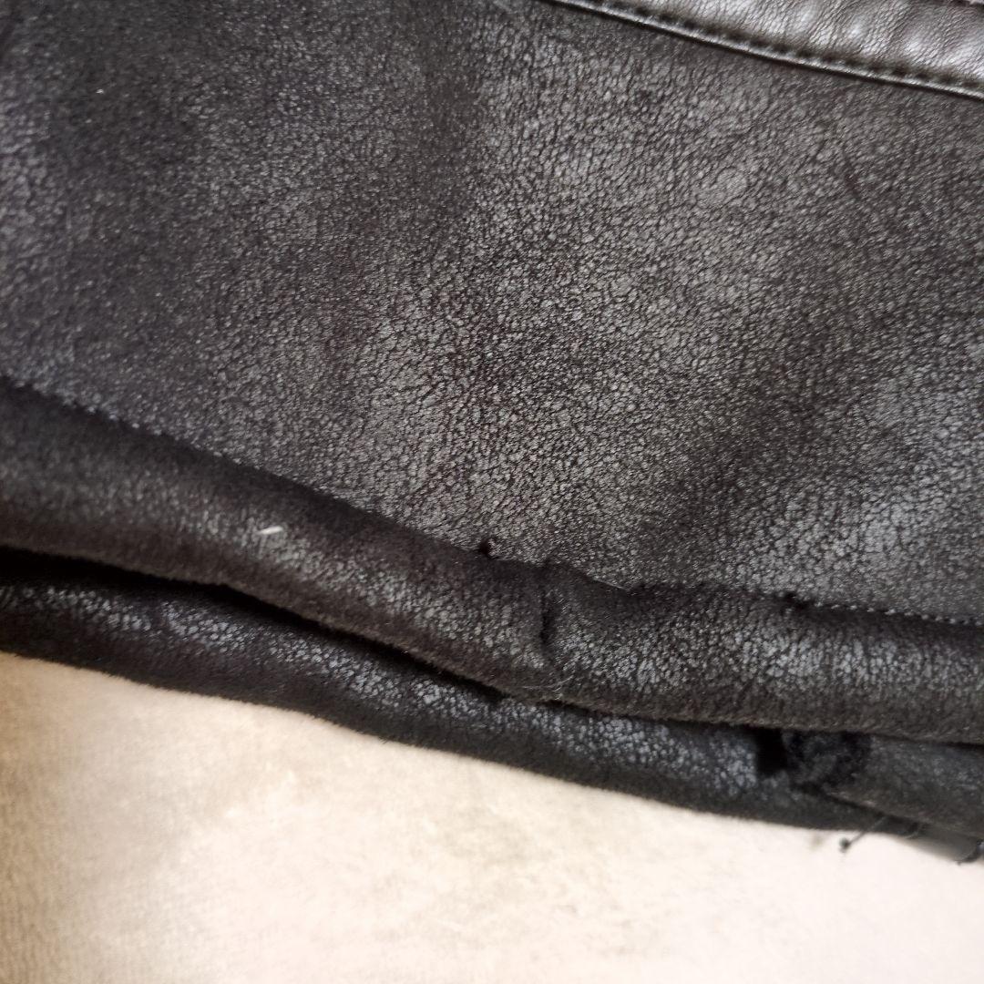 【極美品】ZARA ザラ フェイクムートン ライダースジャケット XL 黒 ボア