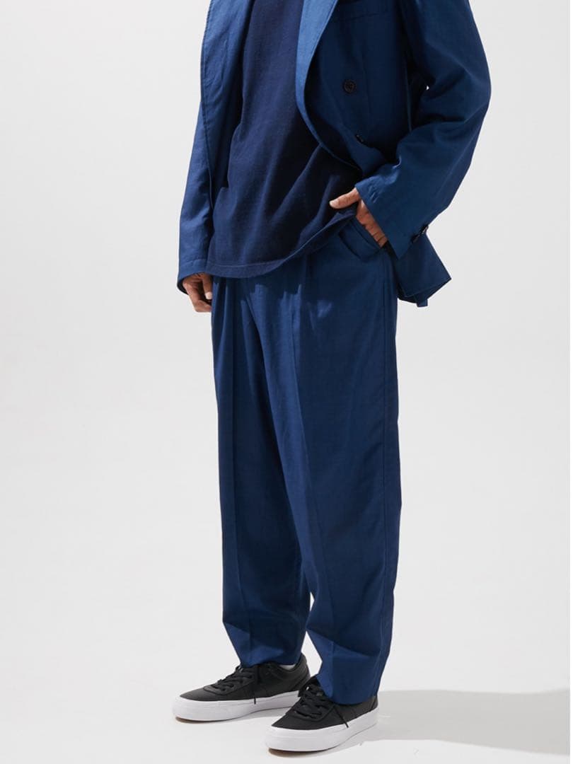 インディゴシャドーグレンチェック ダブル ダッドジャケット セットアップ