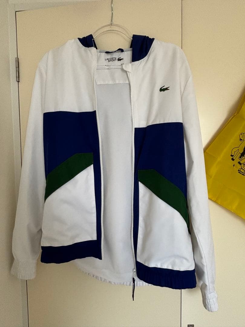 (レア)Lacoste ジャケット ホワイト/ネイビー/グリーン