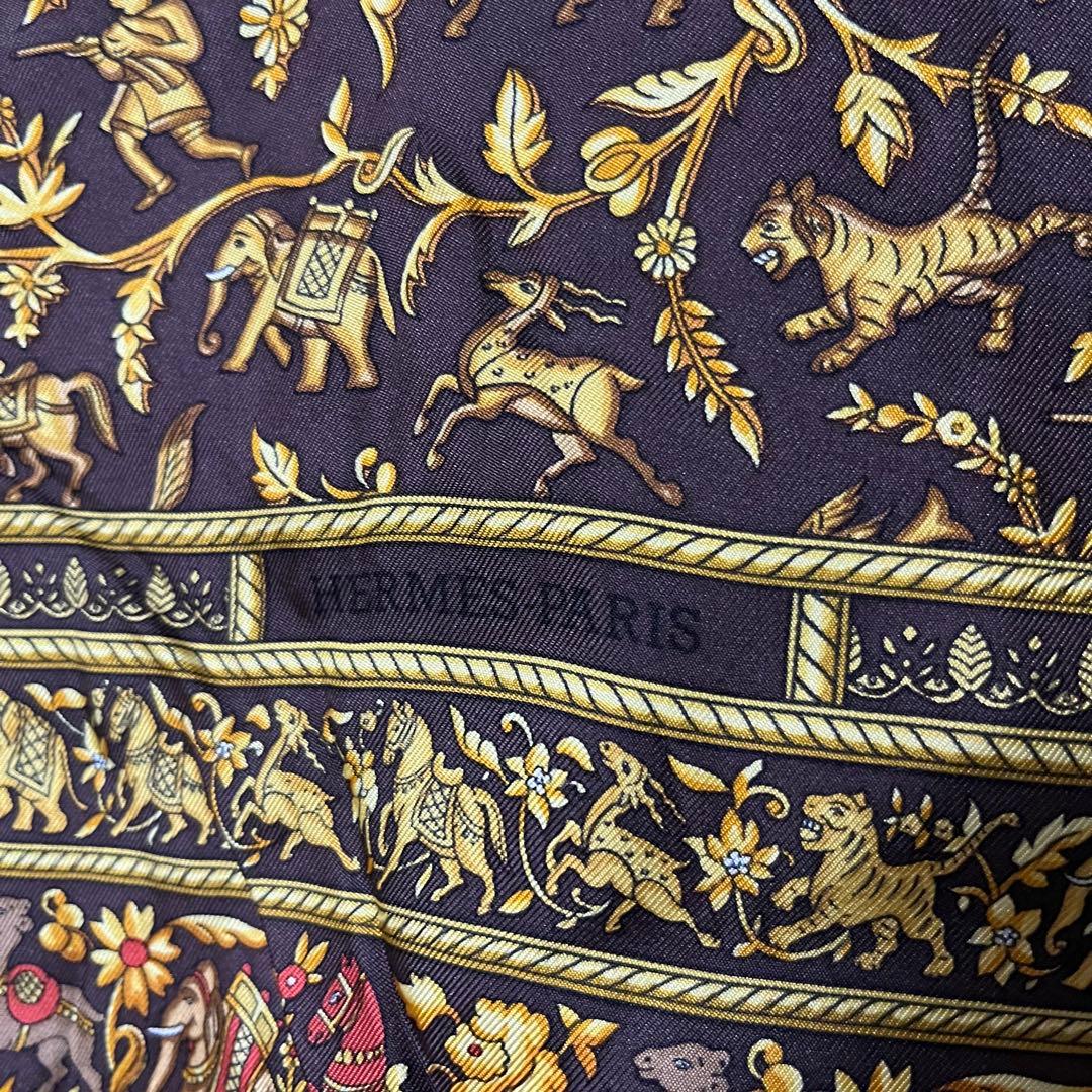 美品 HERMES シルク100 マルジェラ期 スカーフ柄 異素材 シャツ