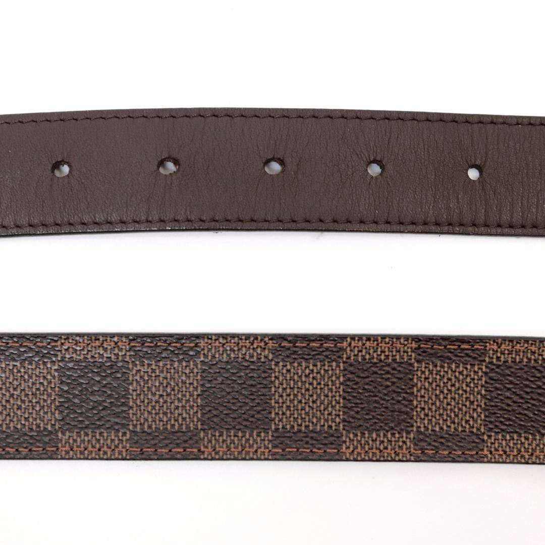 ルイヴィトン ダミエ サンチュール ベルト 80/32 箱・袋付き 銀 1012