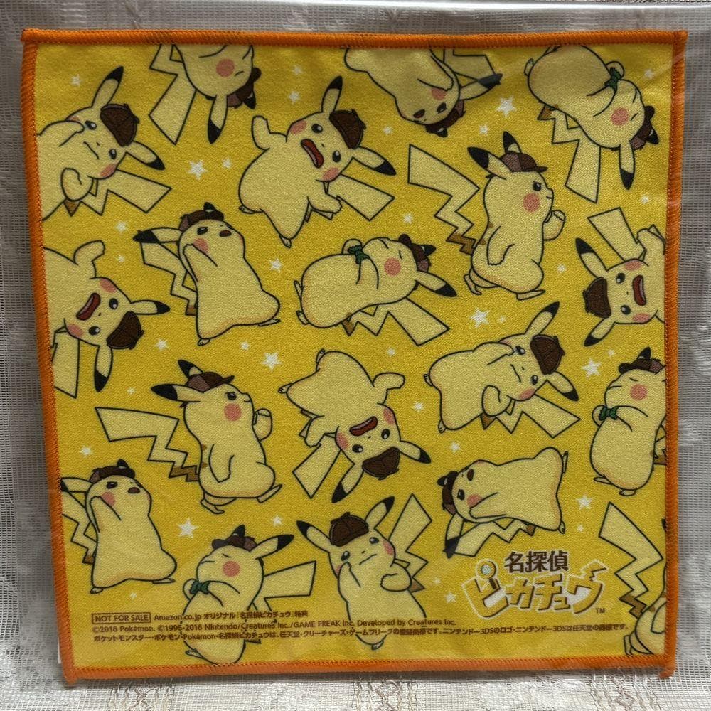 新品Amazon限定 3DS 名探偵ピカチュウ amiiboキーホルダーハンカチ