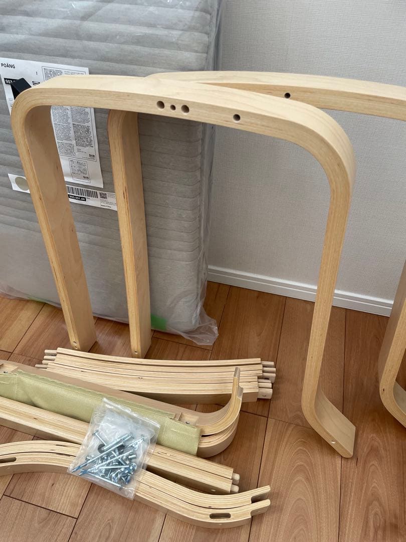 【美品】IKEA ポエング　ロッキングチェア　グレー