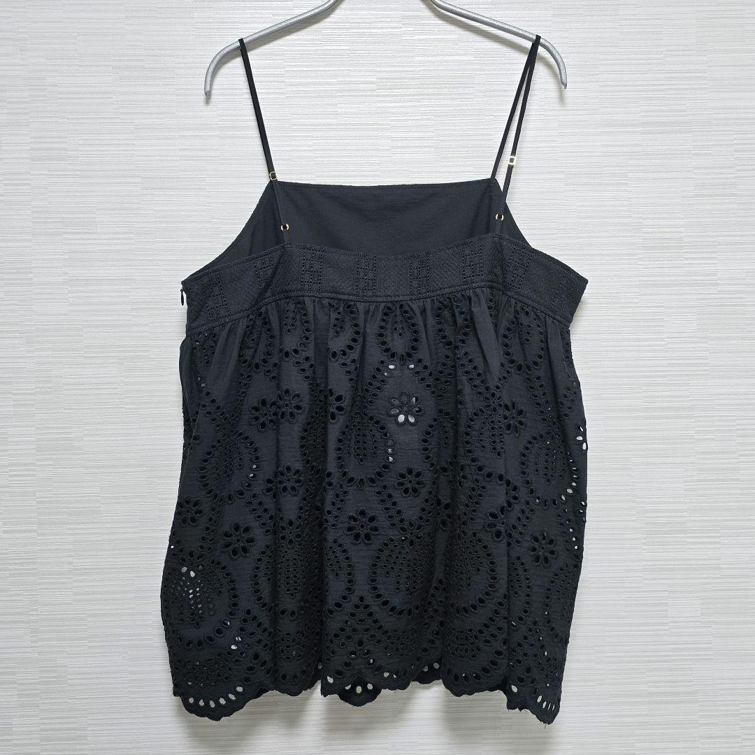新品 23区【洗える】コットンエンブロイダリー キャミソール 44 ブラック系