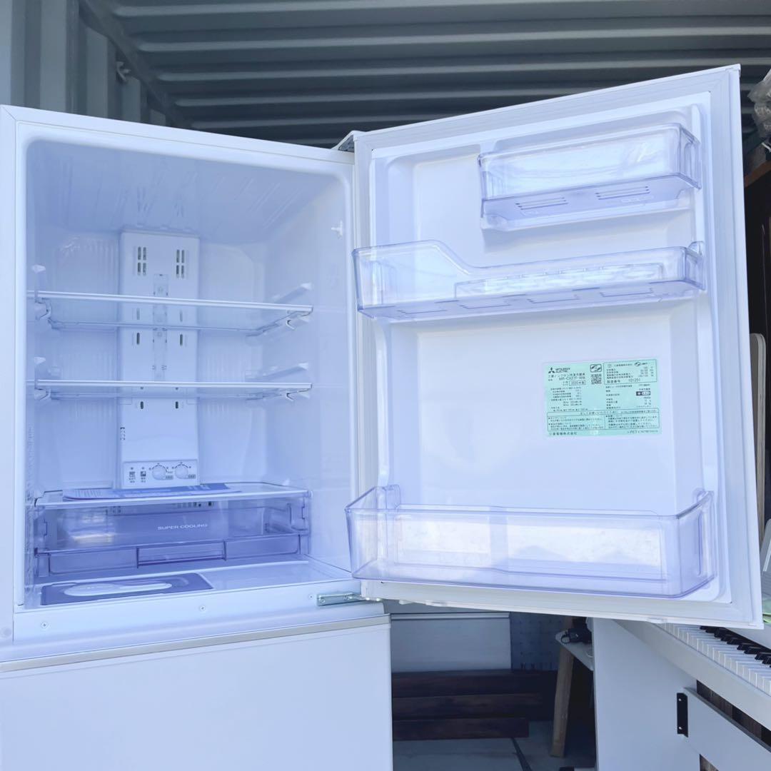 取付無料！高性能三菱おしゃれホワイトインテリア自動製氷付き3ドア冷蔵庫！洗濯機