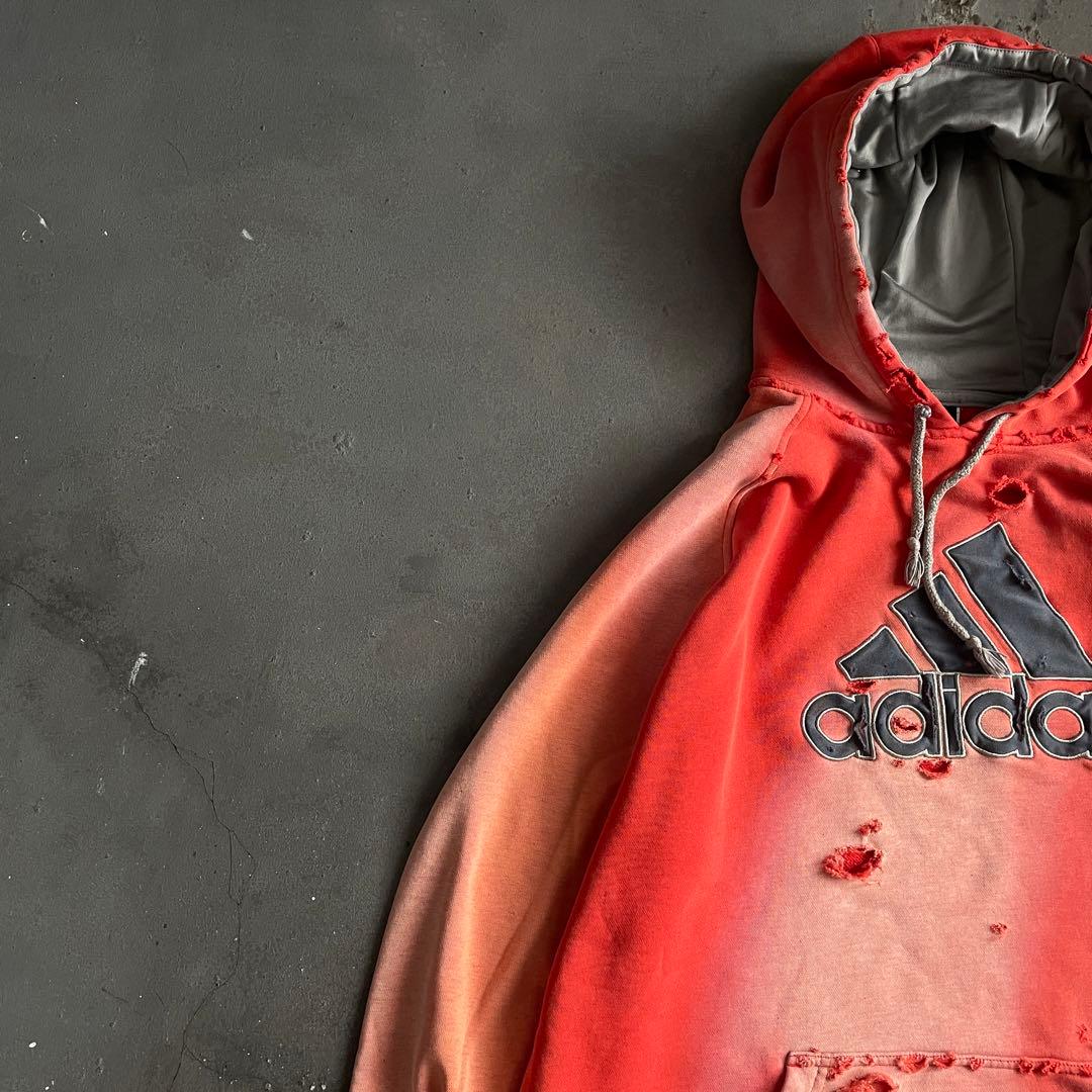 y2k“broken”鬼フェード“襤褸“4XO”フードboro sweat